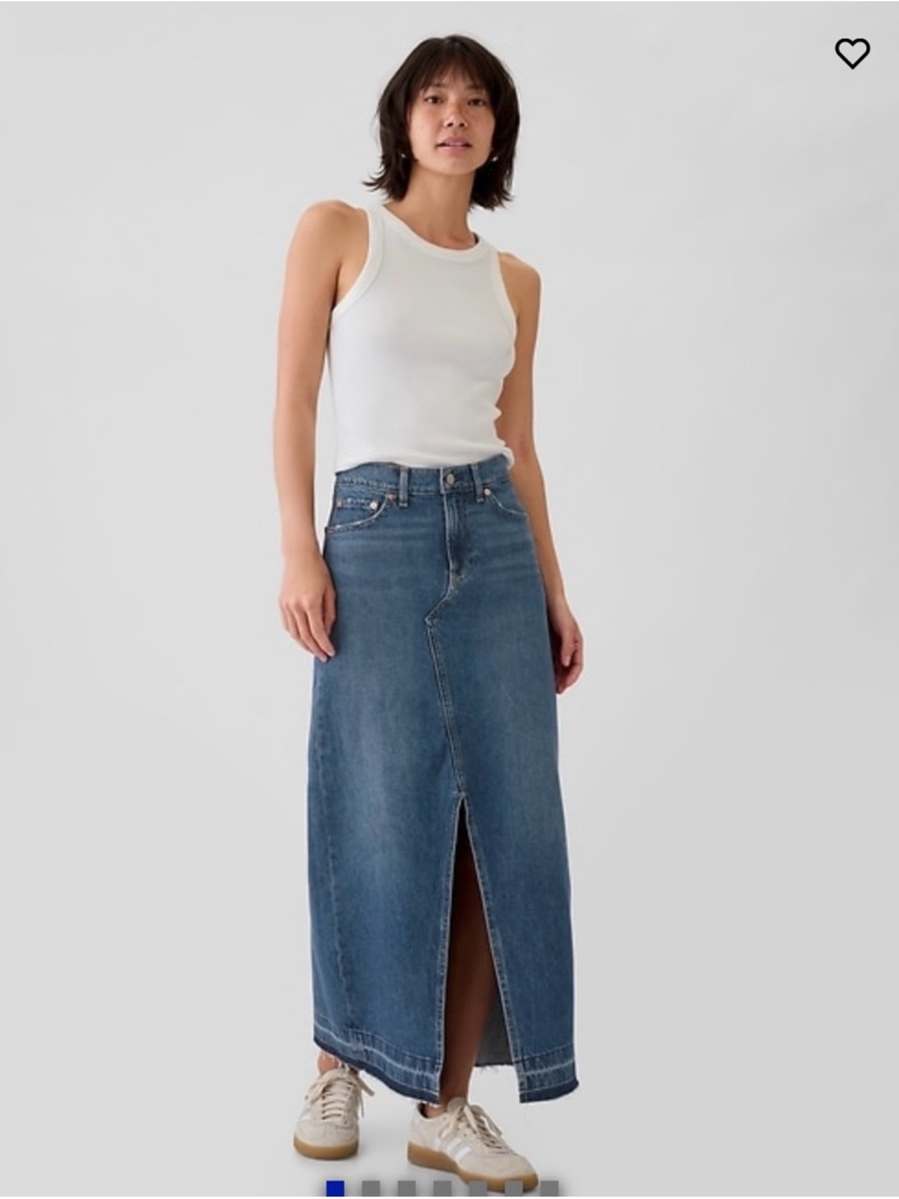 Gap Denim Maxi Raw Hem Skirt